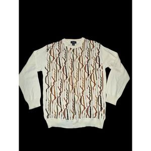 Vintage Peletti Lana Collezione Hip-Hop‎ Sweater Size XL White Cosby Crewneck